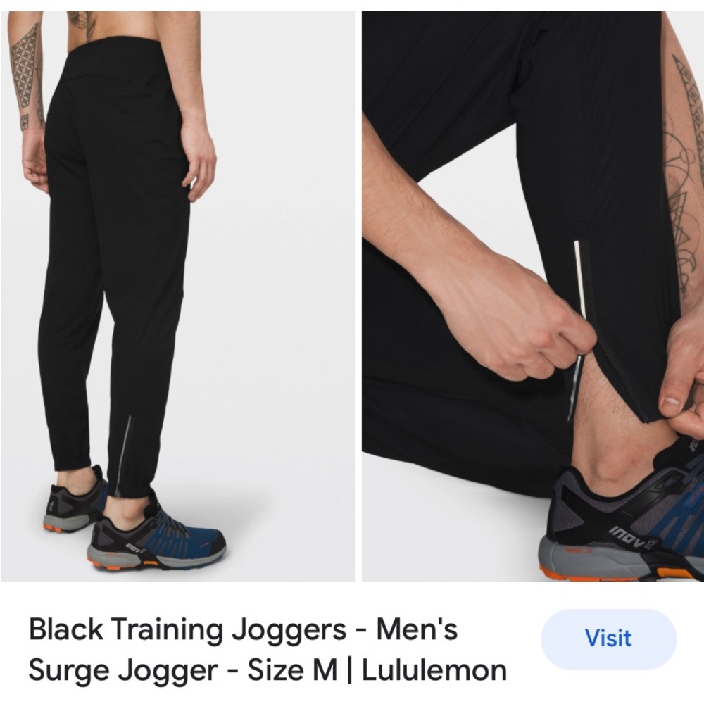 Lululemon Men’s Surge Jogger in black size M running like new!